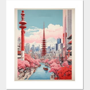 Tokyo River Japan Vintage Poster Tourism Posters and Art